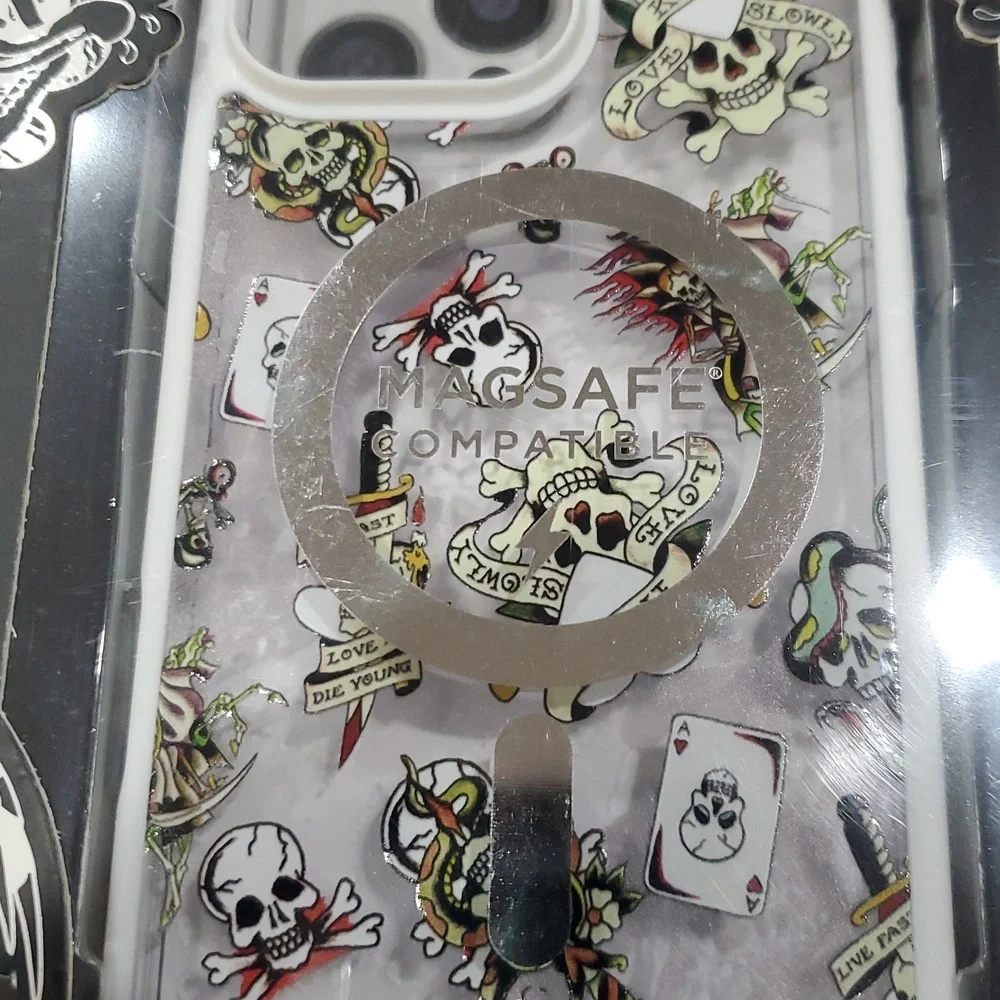 Ed Hardy white clear transparent ed hardy print iPhone 16 pro max phone case new